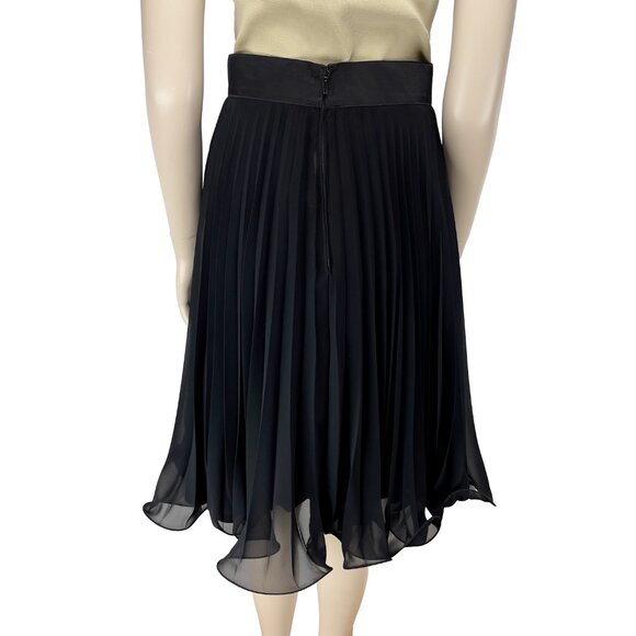 VERA MONT Luxury Designer Frill Crinoline Pleated Black Skirt Waist 26.5 in - Picture 10 of 12